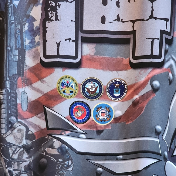 Patriots Support The Troops Mens Short Sleeve Pullover Shirt (Size XL) - Picture 7 of 9